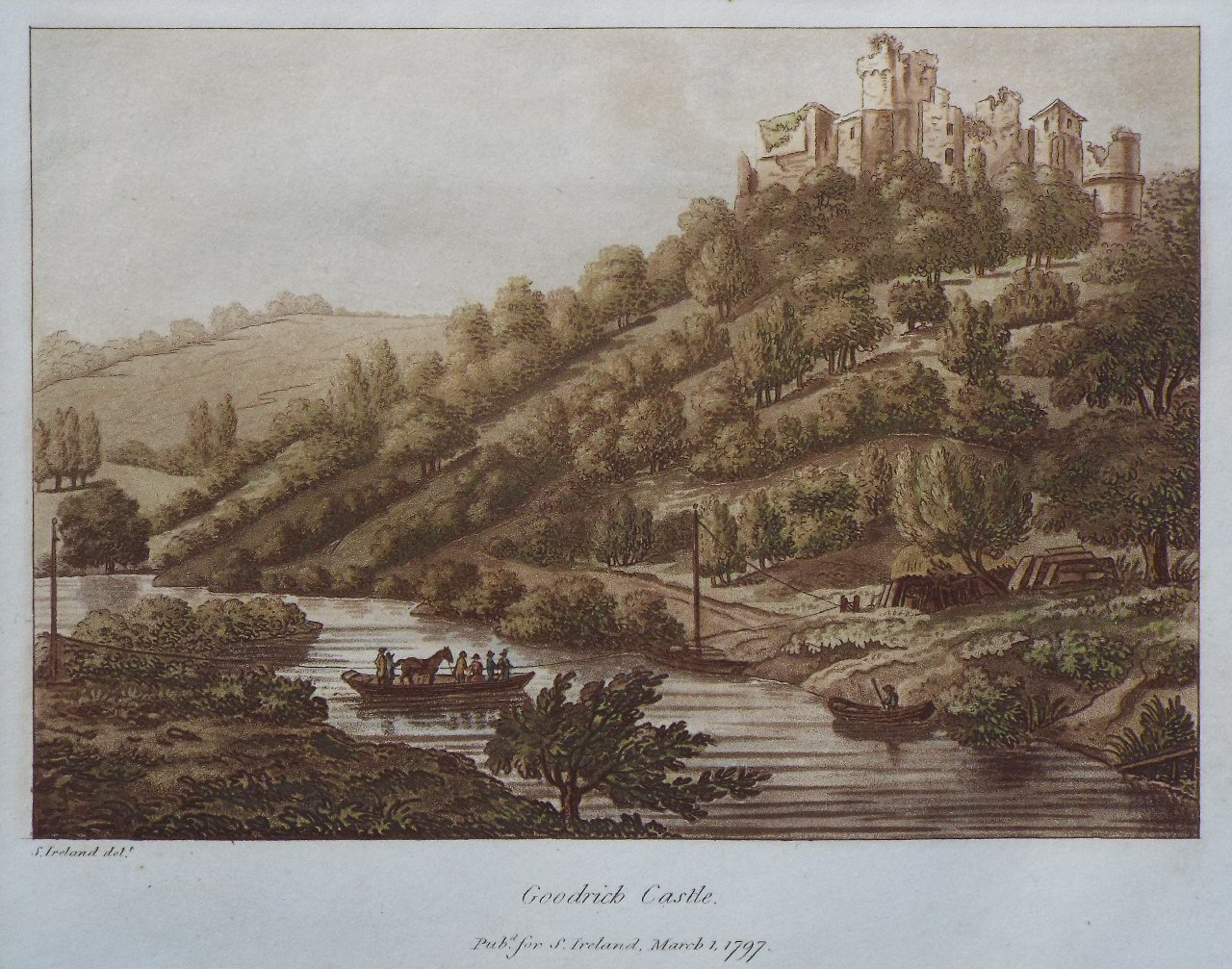 Aquatint - Goodrich Castle. - Ireland